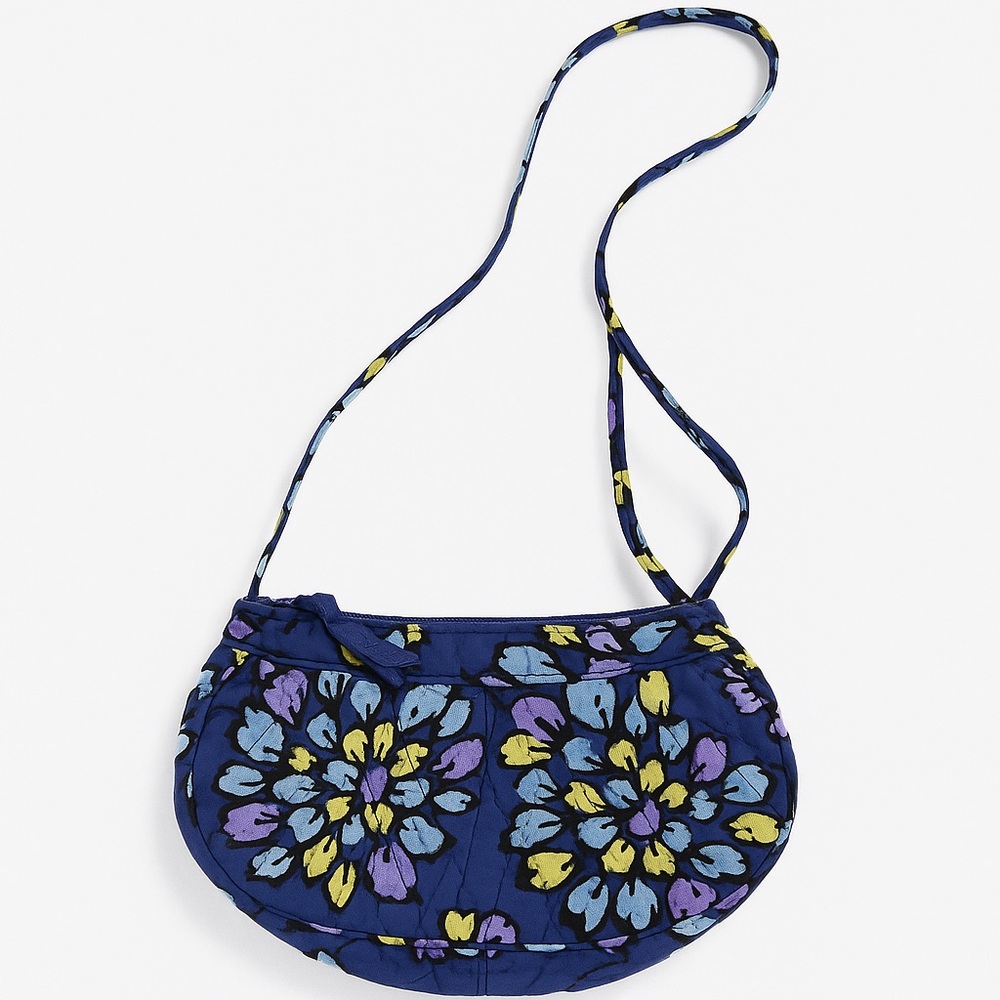 Vera Bradley Mini Crossbody – Blue Floral Quilted Cotton